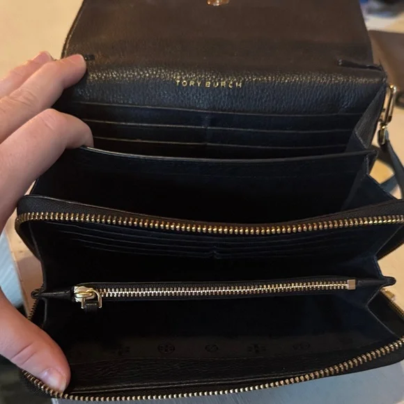 Tory Burch Black Pebbled Leather Crossbody - Picture 2 of 5